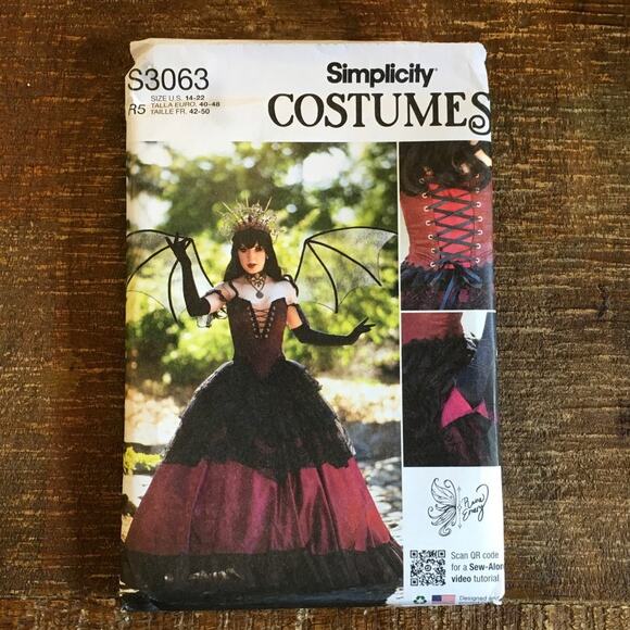 Simplicity Sewing Pattern S3063 Dark Angel Cosplay Corset Skirt Wings 14-22UNCUT - Picture 1 of 3